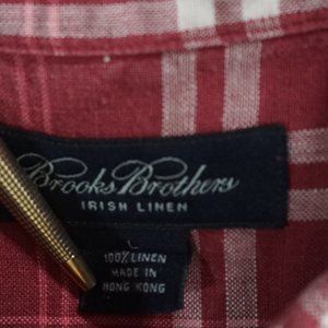Brooks Brothers Red White Plaid Short Sleeve
